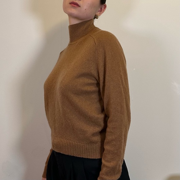 Brown Beige Babaton 100% Wool Turtleneck - Picture 3 of 7